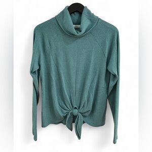 NWOT CHERISH | SZ M | Teal Green Ribbed Knit Tie-Front Long Sleeve Sweater Top